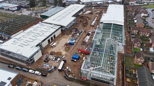 Sky view of the Hurricane Urban Hub building site